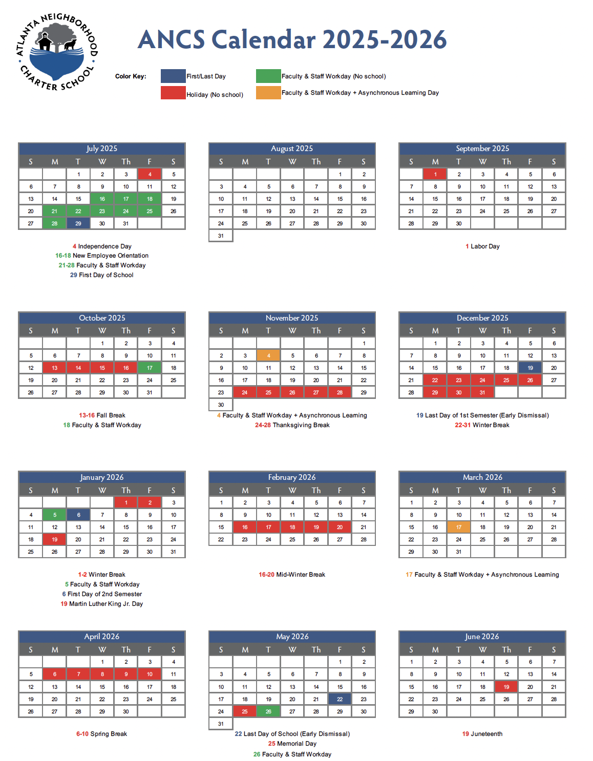 2025-2027 School Calendars