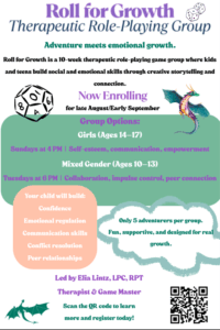 Upcoming Groups for kids and teens at Intown Family Therapy!