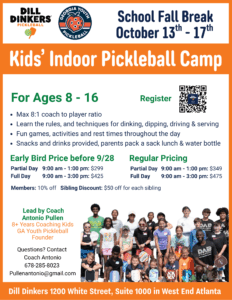 Fall Break Indoor Kids Pickleball Camp in West End