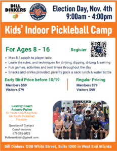 Election Day Pickleball Camp Ages 8-16